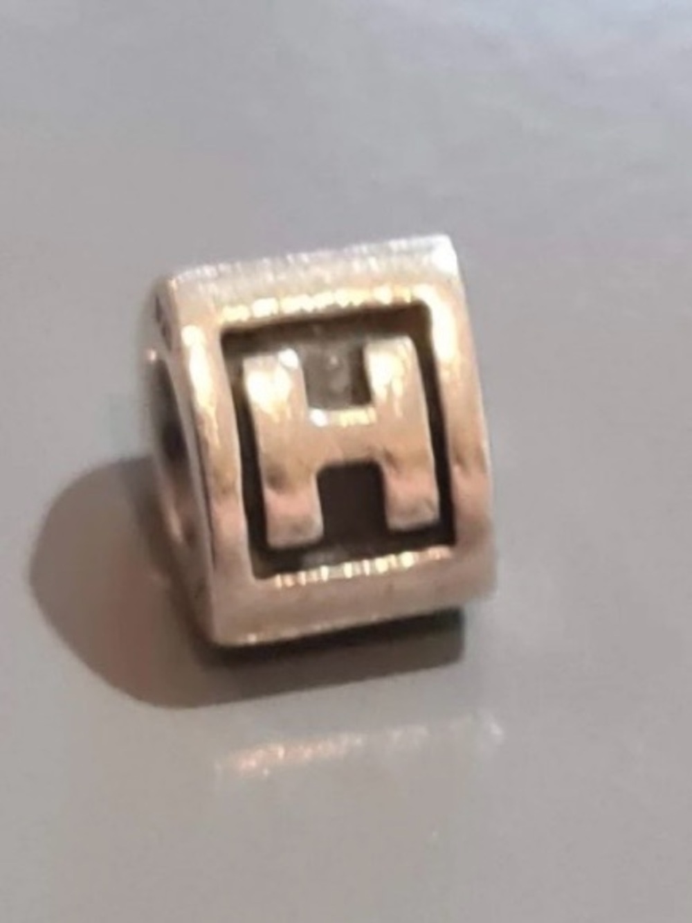 Authentic Pandora Sterling Silver Letter H Charm
